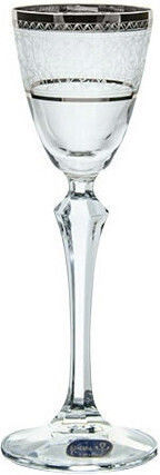 Bohemia Set of Glasses Liqueur/Ouzo made of Crystal in Silver Color 70ml 6pcs