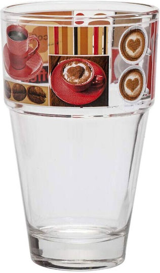 Cerve Set Glasses Coffee/Freddo Water Made Of Brown Glass 350ml M50080 6 Pieces