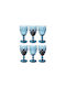 Cheffinger Set of Glasses White Wine / Cocktail/Drinking / Water made of Glass in Blue Color 240ml 6pcs