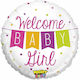 21" Balloon Birth Welcome Baby Girl Banner