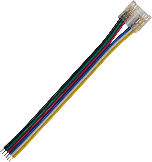 Connector Cob Rgb Cct Strip 12mm Pcb Width-10cm 6 Wires On End Pc12rgbcctcablec