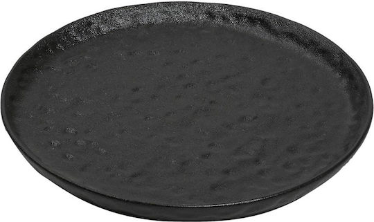Espiel Lava Plate Shallow Ceramic Black with Diameter 20cm