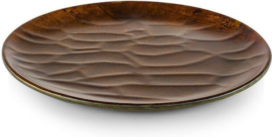 Espiel Hybrid Serving Plate Shallow Made of Melamine Chestnut Diameter 21cm 6 Pieces