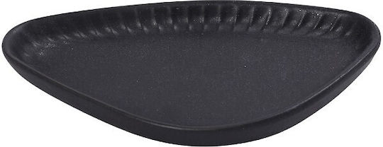 Espiel Gobi Plate Shallow Triangle made of Porcelain Black 15x8.5cm 6pcs