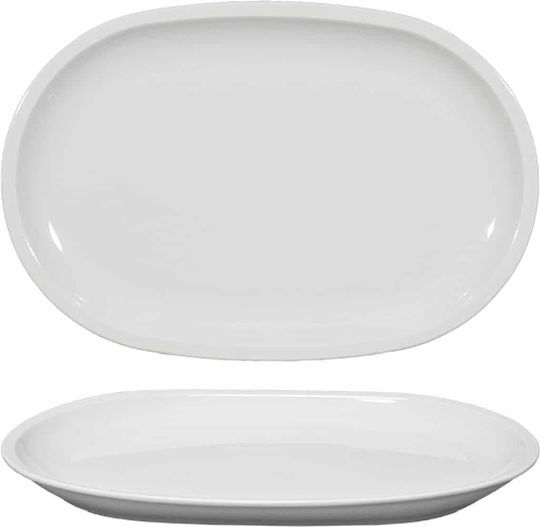 Saturnia Roma Serving Plate Shallow Oval Porcelain White 25cm 6 Pieces