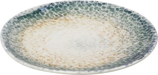 Espiel Lizard Shallow Serving Plate Made of Orange Porcelain with Diameter 24cm 6 Pieces