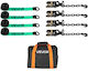 Vevor Wheel Chock Tie Down Kit Car Towing Strap Tire Type Car Tie Down Kit Heavy Duty Hook Break Strength 4540 Kg & Working Load 1512 Kg Motorcycle ATV SUV Trailer Tie Down System
