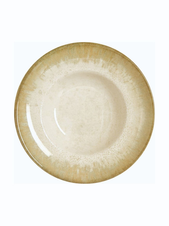 By Bone Plate Soup made of Porcelain Yellow with Diameter 27cm