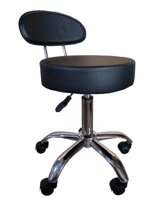 Office Desk Stool with Backrest Tebere Black 35x35x65cm