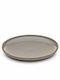 Yuk Plate Shallow made of Porcelain Gray with Diameter 20cm 6pcs