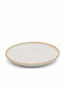 Yuk Plate Shallow made of Porcelain Beige with Diameter 30.5cm 6pcs