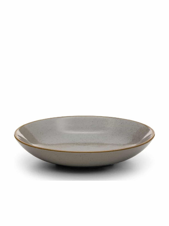 Yuk Plate Soup made of Porcelain Gray 25cm 6pcs