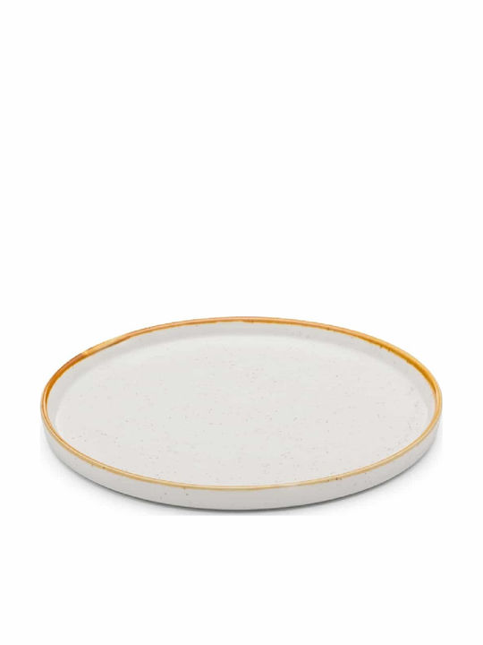Yuk Plate Shallow made of Porcelain Beige 25.5cm 6pcs