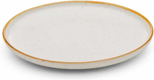 Yuk Servierplatte Rund aus Porzellan Beiges mit Durchmesser 20cm 6 Stück