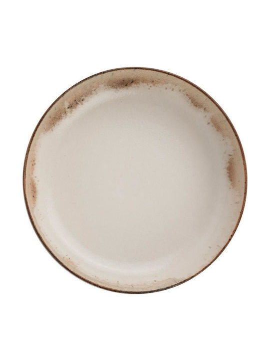 Kutahya Porselen Roma Plate Soup made of Porcelain Beige with Diameter 20cm 6pcs