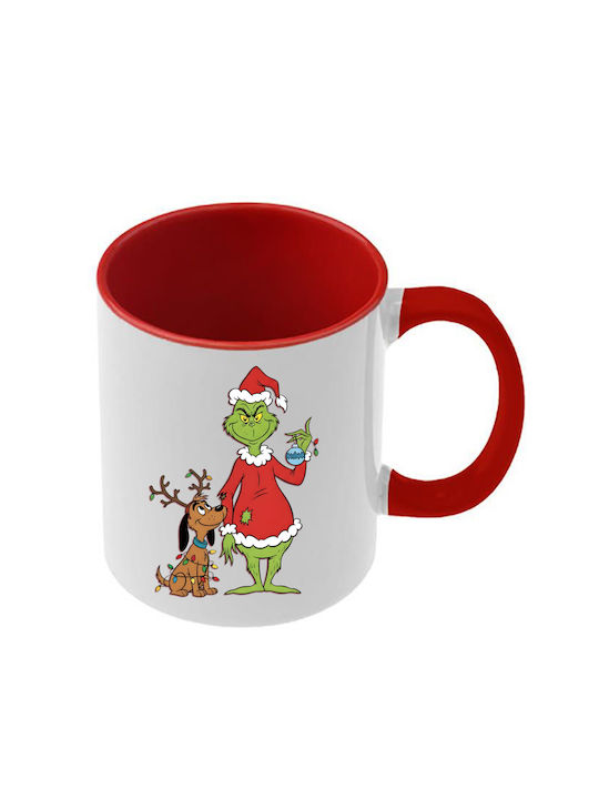 Κούπα Χριστουγεννιάτικη Grinch Κόκκινη Λαβή Εσω...