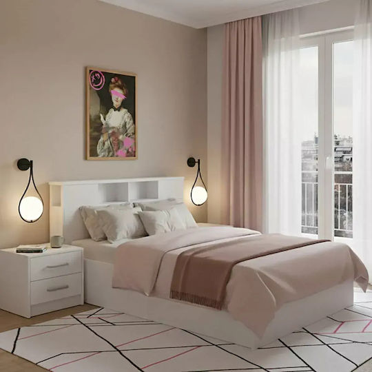Σετ Κρεβατοκάμαρας Olympus White με Τάβλες 140x200εκ. 2τμχ