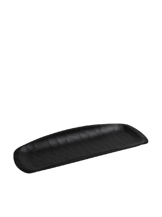 Espiel Wavy Plate Shallow Rectangular Black 26.5x11cm 6pcs
