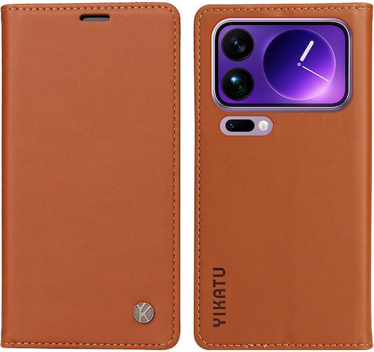 Yikatu Book Synthetic Leather / Silicone Brown (Xiaomi 17 Pro Max)