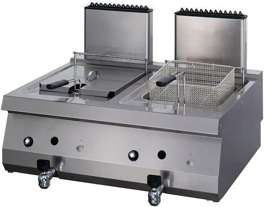 Oztiryakiler Φριτέζα Υγραερίου Διπλή 20kW Χωρητικότητας 2x12lt