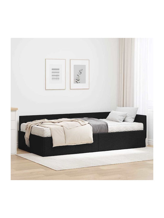 Einzelbett Beziehen Mit Stoff Schwarz Mit Latte...