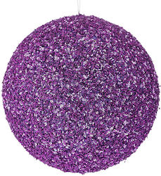Set of 2 Large Plastic Purple Ball Ornaments 20cm Set of 2 Large Plastic Purple Ball Ornaments 20cm
