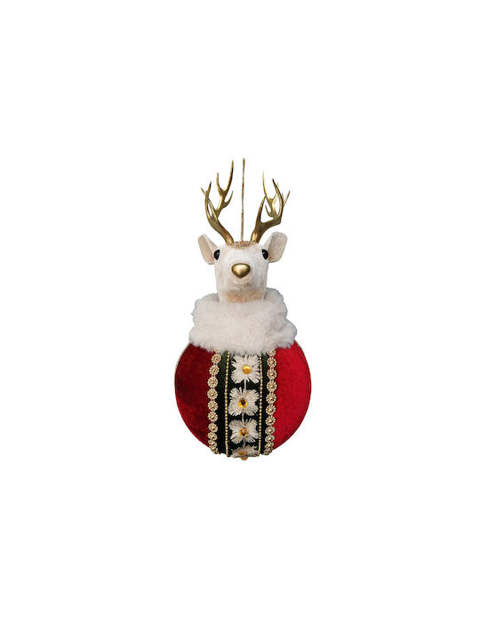 Hängendes Ornament Hirsche Kunststoff Mehrfarbig 14x14cm Set 4Stück