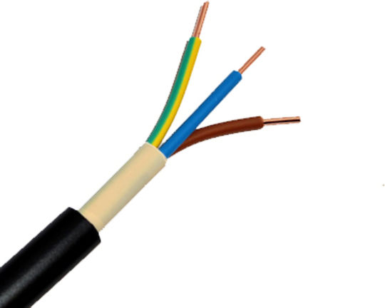 Power Cord Nyy J1vv-u 3x6mm2 Black 100m