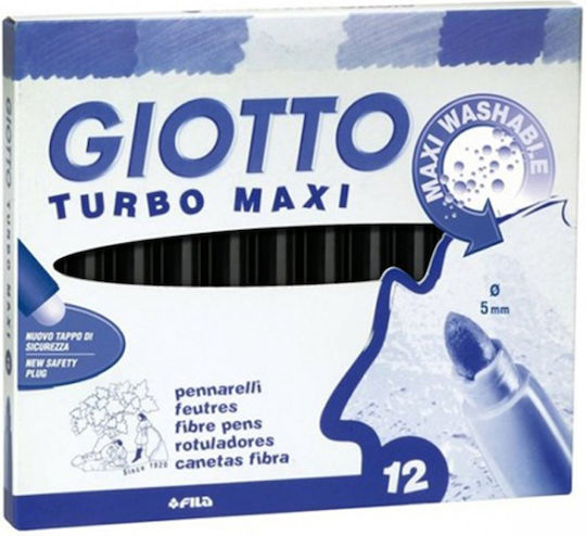 Giotto Schwarz Zeichenmarker 5mm Dicke Dünne Set 12Stück