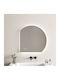 Inter Ceramic Juliet Semicircular Oglindă de Baie Lumini LED Atingere 80x80cm Argintiu