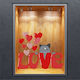 Schaufenster- und Wandsticker Valentinstag Cut Love 80x100cm