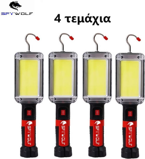 Spywolf Μπαλαντέζα Φωτισμού Συνεργείου Επαναφορτιζόμενος LED με Φωτεινότητα έως 6000lm 4τμχ