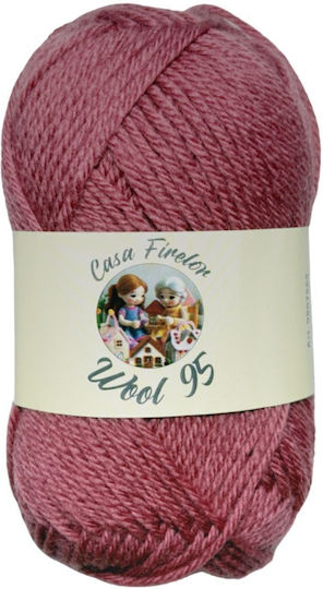 Casa Fire De Tricotat Din Lână 95 100% Lână 50 G – 95 M Fabricat În România – Culoare Roz Pudrat