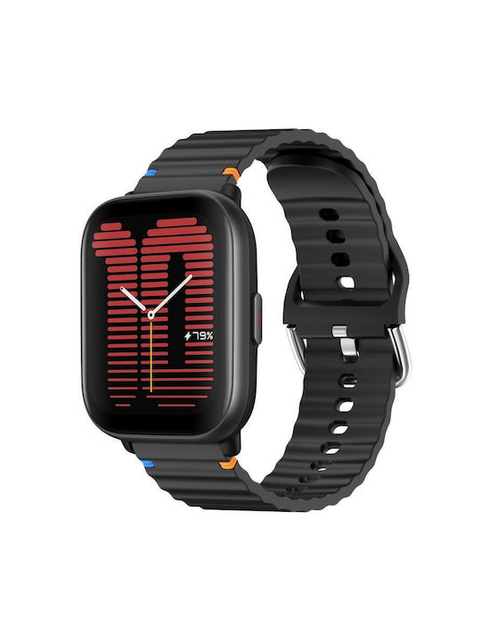 Λουράκι Σιλικόνης Μαύρο (Amazfit Bip 3 / Bip 3 Pro)