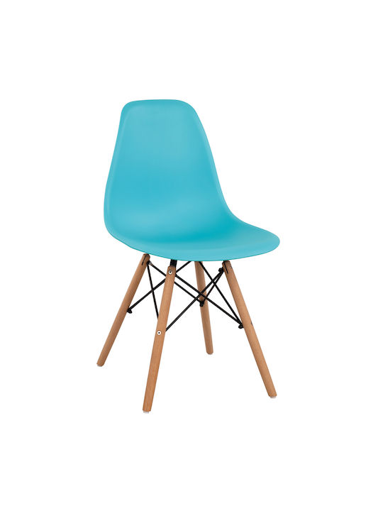 Twist Twist Dining Room Wooden Chair Turquoise 46x50x82cm