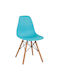 Twist Twist Dining Room Wooden Chair Turquoise 46x50x82cm