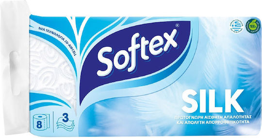 Softex Тоалетна Хартия 3 Пластове 8 Опаковки (95гр/Роло) 5200251190191
