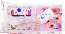 Dian Toilettenpapier 3 Lagen 8 Packungen (110gr/Rolle)