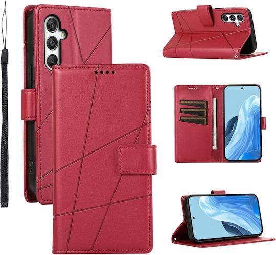 Задна корица Кожа Червен (Galaxy M35)
