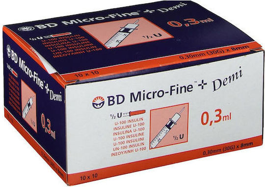 BD Micro-fine Insulin Syringes 30G 0.3ml 100pcs