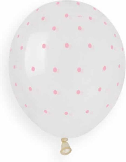 5" Luftballons Weiß Rosa Punkte 100 Stück