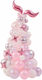 Composition with 80 Balloons Foil Pink 25.4cm
