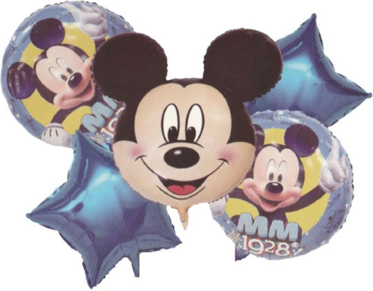 Σετ 5 Μπαλόνια Γενεθλίων Mickey Foil Μπλε 45εκ.