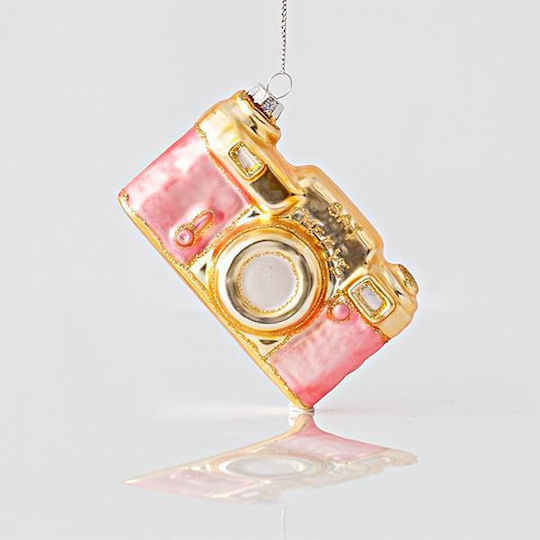 Ornament Suspendat Sticlă Aparat Foto Roz 10x4x6cm Ornament Suspendat Sticlă Aparat Foto Roz 10x4x6cm