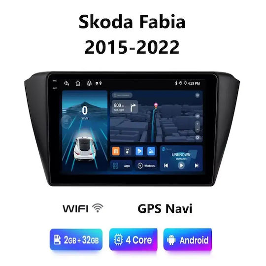 Car Audio System for Skoda Fabia 2015-2022 (Bluetooth/USB/WiFi/GPS/Apple-Carplay/Android-Auto) with Touch Screen 9"