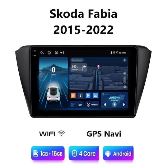 Car Audio System for Skoda Fabia 2015-2022 (Bluetooth/USB/WiFi/GPS/Apple-Carplay/Android-Auto) with Touch Screen 9"