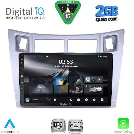 Digital IQ Auto-Audiosystem für Toyota Yaris 2006-2011 (Bluetooth/USB/WiFi/GPS/Apple-Carplay/Android-Auto) mit Touchscreen 9"
