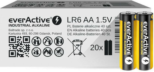 everActive Industrial Alkaline Batteries AA 1.5V 40pcs