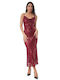 Sommer Midi Abendkleid Burgundisch