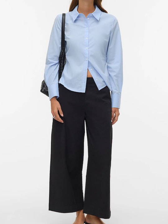 Vero Moda Women's Fabric Trousers Wide Line Black